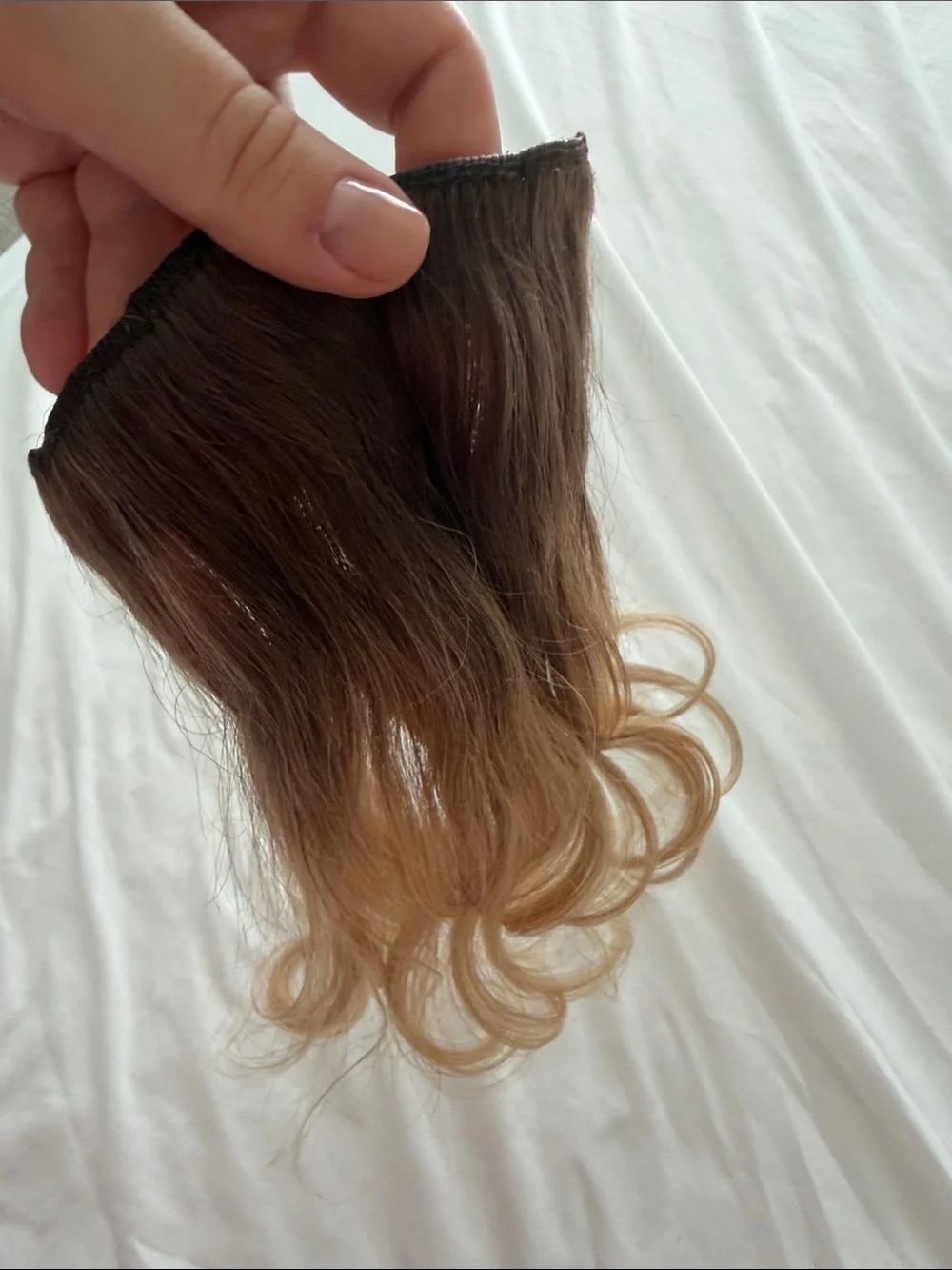 Rooted Blonde Ombre Clip-In Human Hair Extensions - Natural Light Brown to Blond